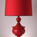 Gürgen Ağacından Abajur Kırmızı